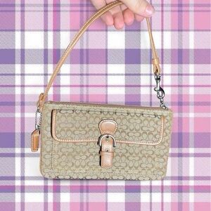 Coach Tan Signature Wristlet